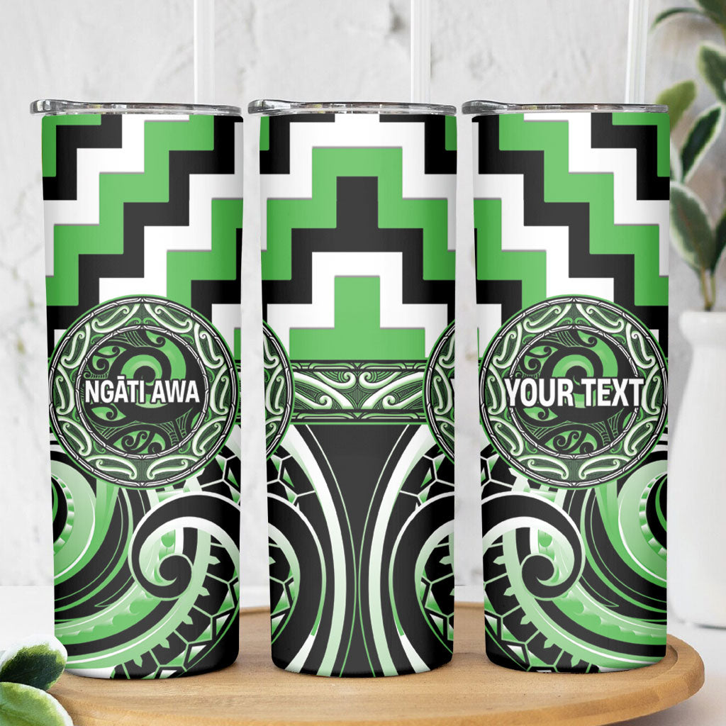 Aotearoa Ngati Awa Personalised Skinny Tumbler Maori Iwi Poutama Puhoro Tattoo LT14 - Polynesian Pride