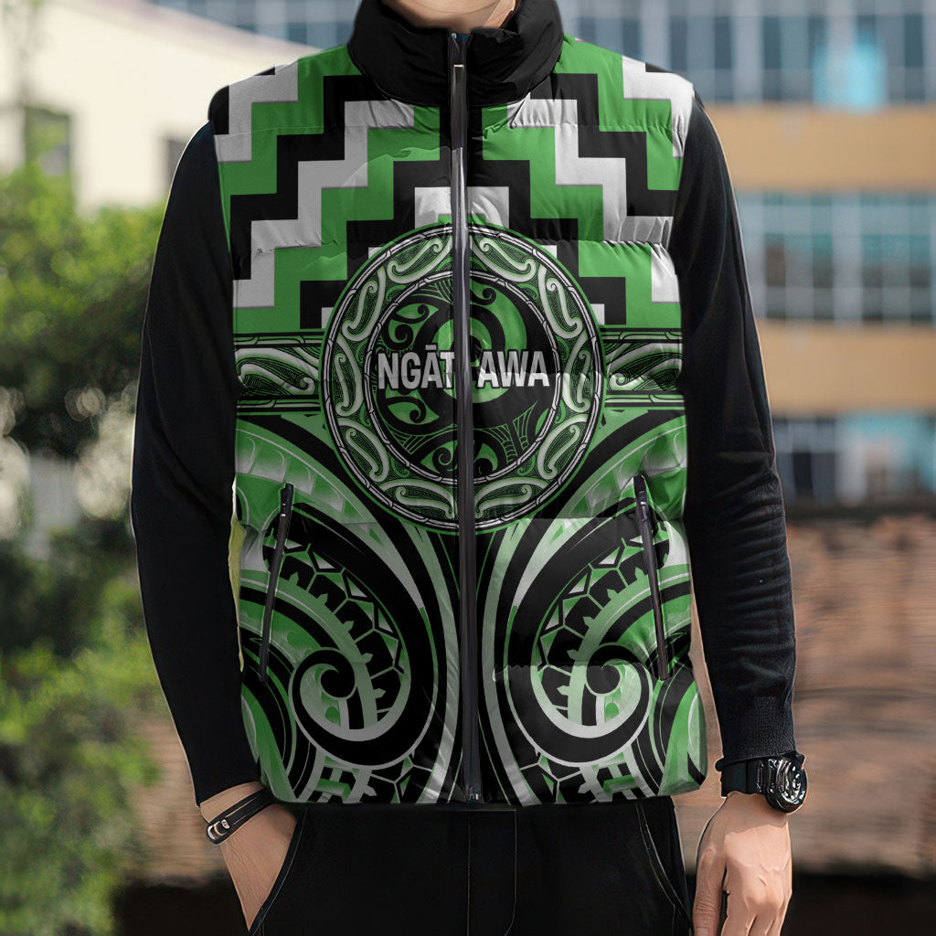 Aotearoa Ngati Awa Personalised Sleeveless Puffer Jacket Maori Iwi Poutama Puhoro Tattoo LT14 - Polynesian Pride