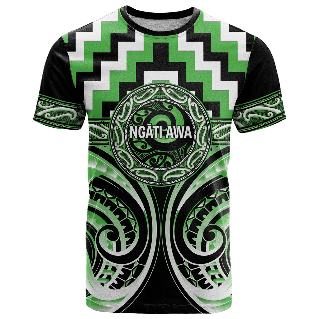 Aotearoa Ngati Awa Personalised T Shirt Maori Iwi Poutama Puhoro Tattoo LT14 Green - Polynesian Pride