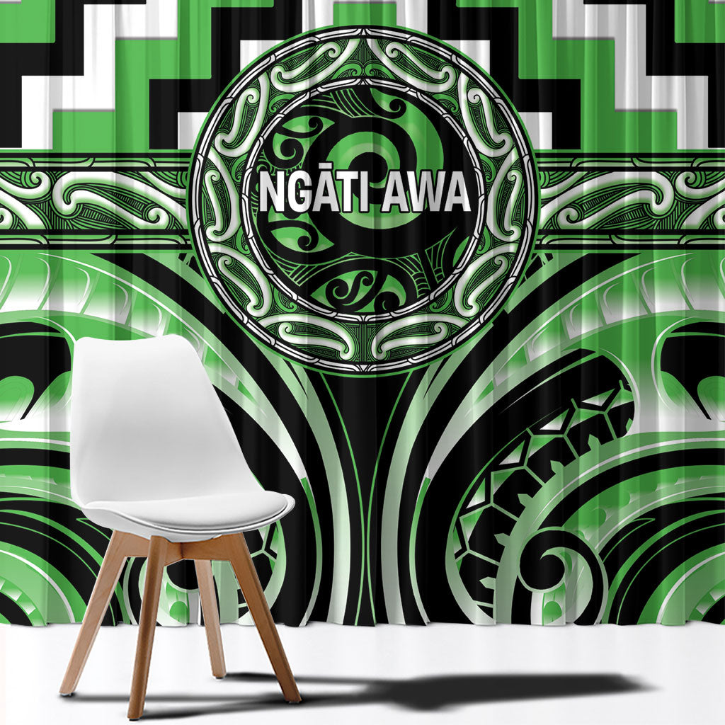Aotearoa Ngati Awa Window Curtain Maori Iwi Poutama Puhoro Tattoo LT14 - Polynesian Pride