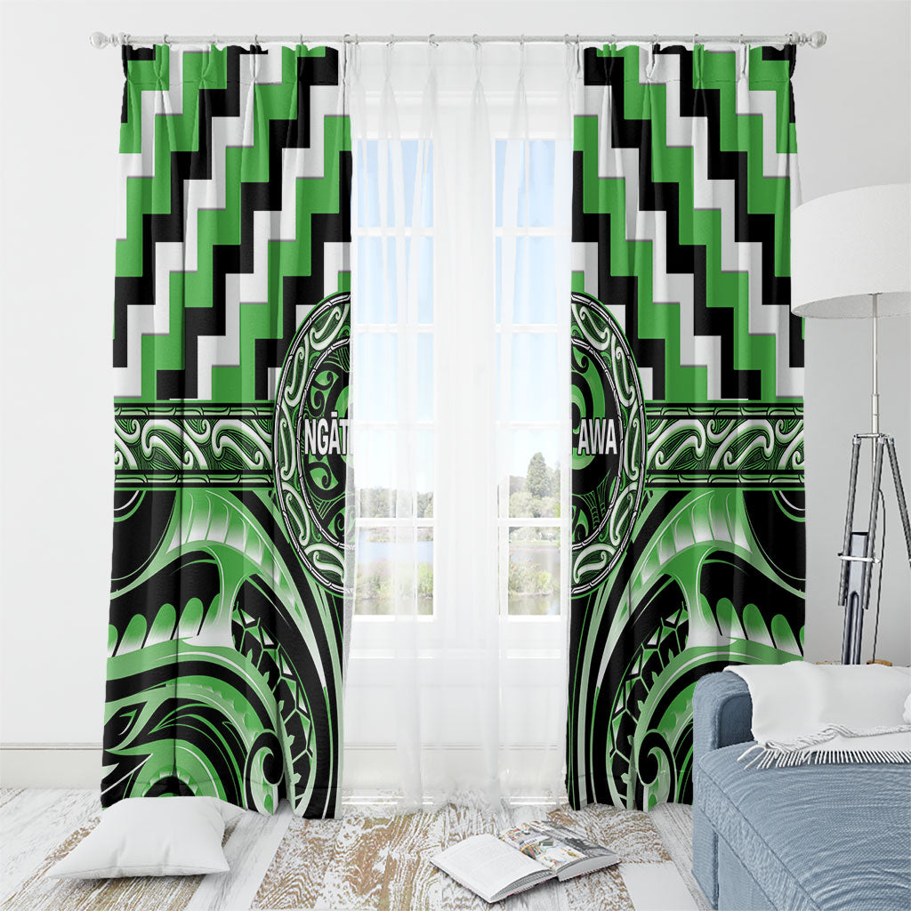 Aotearoa Ngati Awa Window Curtain Maori Iwi Poutama Puhoro Tattoo LT14 - Polynesian Pride