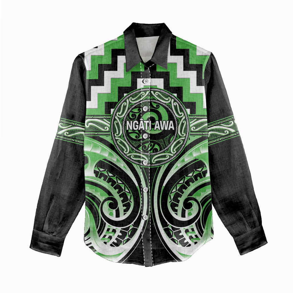 Aotearoa Ngati Awa Personalised Women Casual Shirt Maori Iwi Poutama Puhoro Tattoo LT14 - Polynesian Pride
