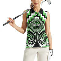 Aotearoa Ngati Awa Personalised Women Sleeveless Polo Shirt Maori Iwi Poutama Puhoro Tattoo LT14 - Polynesian Pride