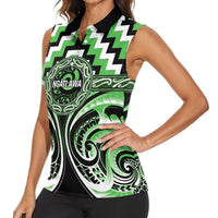 Aotearoa Ngati Awa Personalised Women Sleeveless Polo Shirt Maori Iwi Poutama Puhoro Tattoo LT14 - Polynesian Pride