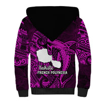 French Polynesia Tahiti Sherpa Hoodie Polynesian Shark Tattoo With Hibiscus Pink Version LT14 - Polynesian Pride