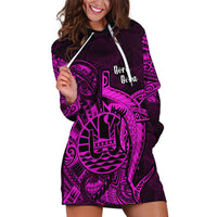 French Polynesia Bora Bora Hoodie Dress Polynesian Shark Tattoo With Hibiscus Pink Version LT14 Pink - Polynesian Pride
