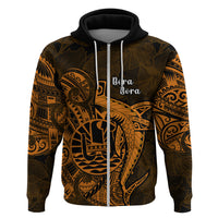 French Polynesia Bora Bora Hoodie Polynesian Shark Tattoo With Hibiscus Red Version LT14 Zip Hoodie Gold - Polynesian Pride