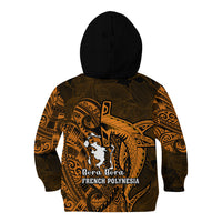 French Polynesia Bora Bora Kid Hoodie Polynesian Shark Tattoo With Hibiscus Red Version LT14 - Polynesian Pride