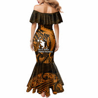 French Polynesia Bora Bora Mermaid Dress Polynesian Shark Tattoo With Hibiscus Red Version LT14 - Polynesian Pride