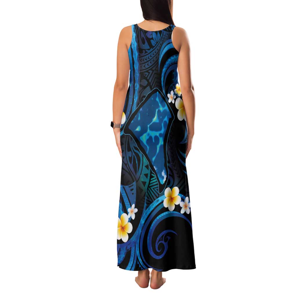 Tokelau Fakaofo Atoll Tank Maxi Dress Polynesian Tattoo Plumeria With Map