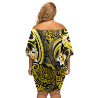 Tokelau Atafu Atoll Family Matching Off Shoulder Short Dress and Hawaiian Shirt Polynesian Tattoo Plumeria With Map