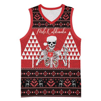 Personalized Hawaii Skull Christmas Basketball Jersey Mele Kalikimaka Hawaiian Kakau - Polynesian Pride