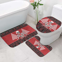 Personalized Hawaii Skull Christmas Bathroom Set Mele Kalikimaka Hawaiian Kakau - Polynesian Pride