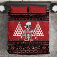 Personalized Hawaii Skull Christmas Bedding Set Mele Kalikimaka Hawaiian Kakau - Polynesian Pride