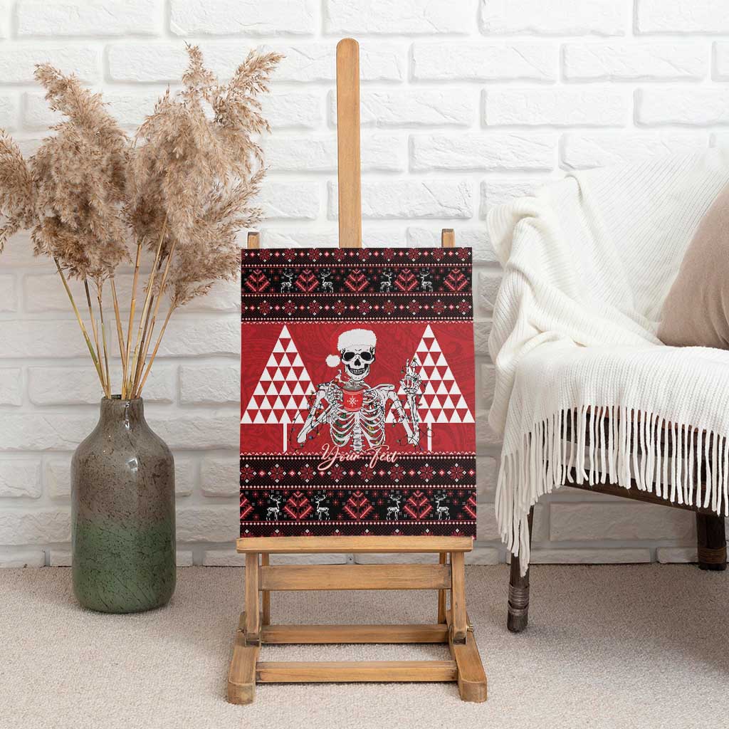 Personalized Hawaii Skull Christmas Canvas Wall Art Mele Kalikimaka Hawaiian Kakau - Polynesian Pride
