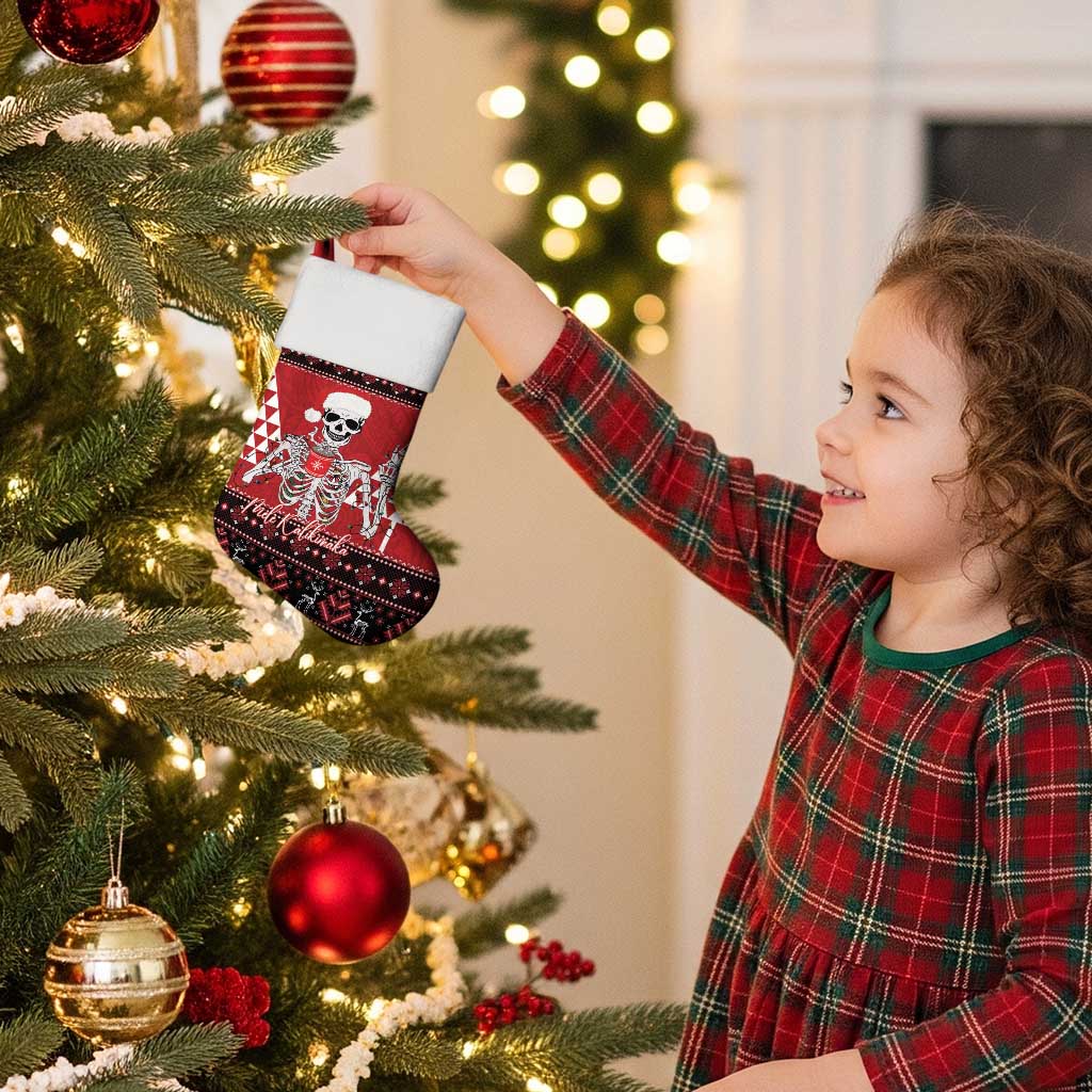 Personalized Hawaii Skull Christmas Stocking Mele Kalikimaka Hawaiian Kakau - Polynesian Pride