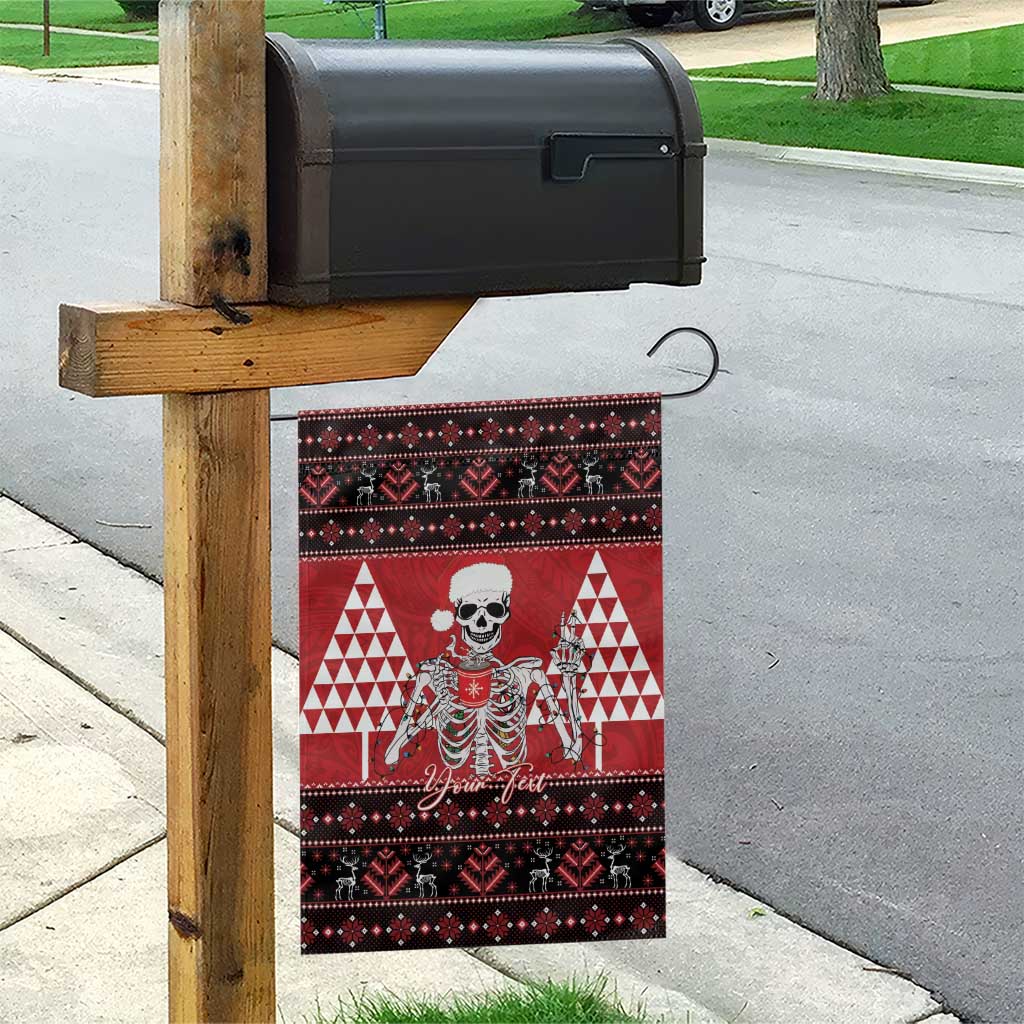 Personalized Hawaii Skull Christmas Garden Flag Mele Kalikimaka Hawaiian Kakau - Polynesian Pride