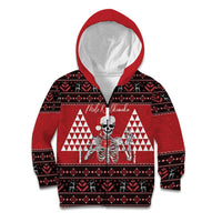 Personalized Hawaii Skull Christmas Kid Hoodie Mele Kalikimaka Hawaiian Kakau - Polynesian Pride