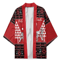 Personalized Hawaii Skull Christmas Kimono Mele Kalikimaka Hawaiian Kakau LT14 Unisex Red - Polynesian Pride