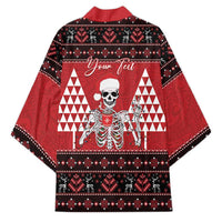 Personalized Hawaii Skull Christmas Kimono Mele Kalikimaka Hawaiian Kakau LT14 - Polynesian Pride