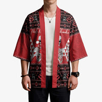 Personalized Hawaii Skull Christmas Kimono Mele Kalikimaka Hawaiian Kakau LT14 - Polynesian Pride