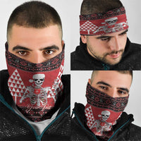 Personalized Hawaii Skull Christmas Neck Gaiter Mele Kalikimaka Hawaiian Kakau - Polynesian Pride