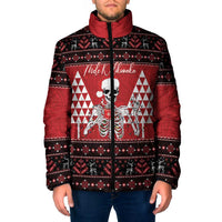 Personalized Hawaii Skull Christmas Padded Jacket Mele Kalikimaka Hawaiian Kakau - Polynesian Pride