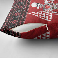 Personalized Hawaii Skull Christmas Pillow Cover Mele Kalikimaka Hawaiian Kakau - Polynesian Pride