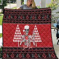 Personalized Hawaii Skull Christmas Quilt Mele Kalikimaka Hawaiian Kakau - Polynesian Pride