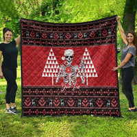 Personalized Hawaii Skull Christmas Quilt Mele Kalikimaka Hawaiian Kakau - Polynesian Pride