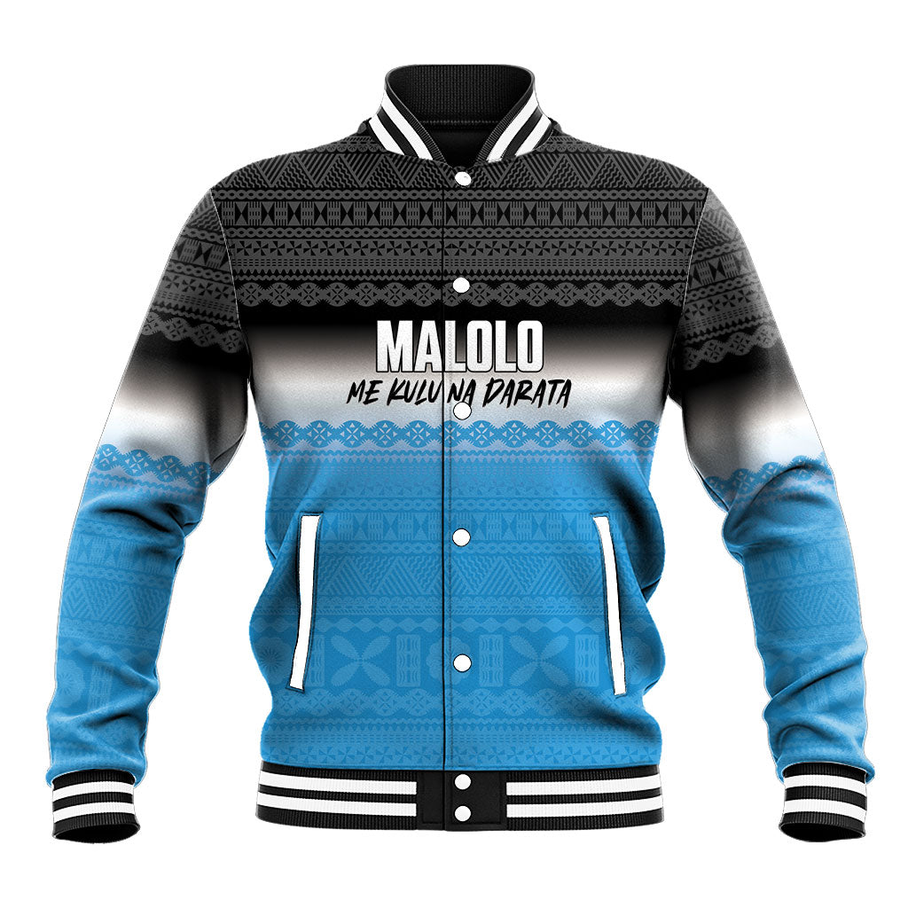 Malolo Fiji 2026 Rugby Personalised Baseball Jacket Me Kulu Na Darata Fijian Tapa Pattern
