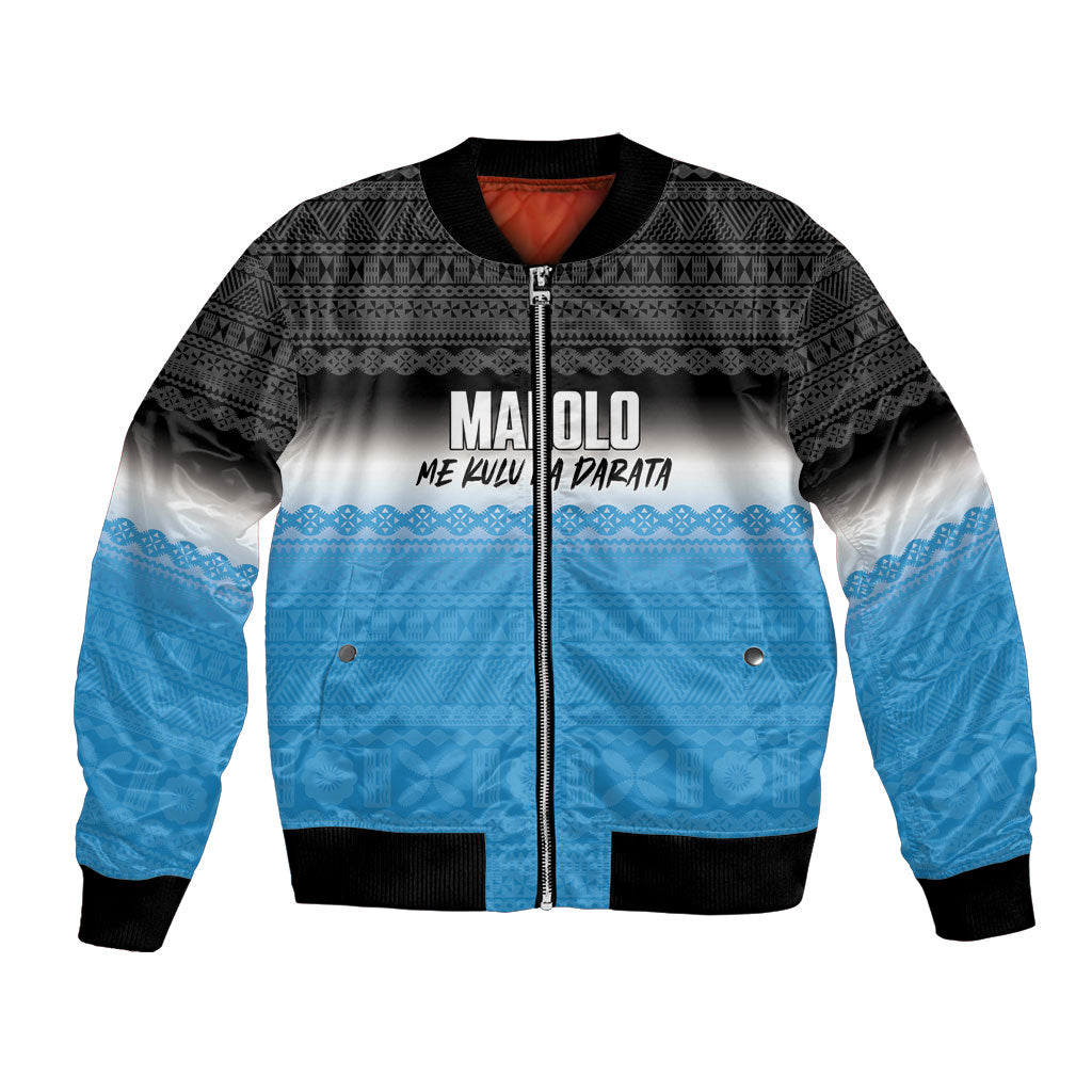 Malolo Fiji 2026 Rugby Personalised Bomber Jacket Me Kulu Na Darata Fijian Tapa Pattern