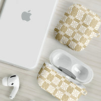 Beige Ngatu Pattern Malo e Lelei Tonga AirPods Case LT14 - Polynesian Pride