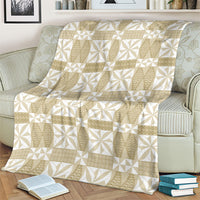 Beige Ngatu Pattern Malo e Lelei Tonga Blanket LT14 - Polynesian Pride