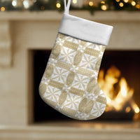 Beige Ngatu Pattern Malo e Lelei Tonga Christmas Stocking LT14 Set of 2 Beige - Polynesian Pride
