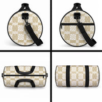 Beige Ngatu Pattern Malo e Lelei Tonga Duffle Bag LT14 - Polynesian Pride
