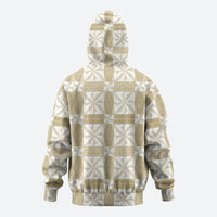 Beige Ngatu Pattern Malo e Lelei Tonga Hoodie LT14 - Polynesian Pride