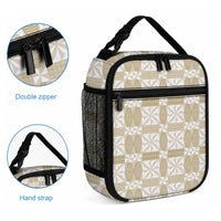 Beige Ngatu Pattern Malo e Lelei Tonga Lunch Bag LT14 - Polynesian Pride