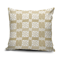 Beige Ngatu Pattern Malo e Lelei Tonga Pillow Cover LT14 Beige - Polynesian Pride