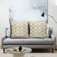 Beige Ngatu Pattern Malo e Lelei Tonga Pillow Cover LT14 - Polynesian Pride