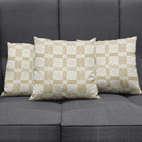 Beige Ngatu Pattern Malo e Lelei Tonga Pillow Cover LT14 - Polynesian Pride