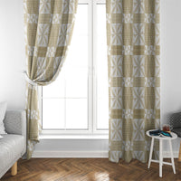 Beige Ngatu Pattern Malo e Lelei Tonga Window Curtain LT14 - Polynesian Pride