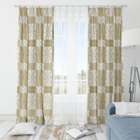 Beige Ngatu Pattern Malo e Lelei Tonga Window Curtain LT14 - Polynesian Pride