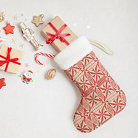 Red Ngatu Pattern Malo e Lelei Tonga Christmas Stocking LT14 - Polynesian Pride
