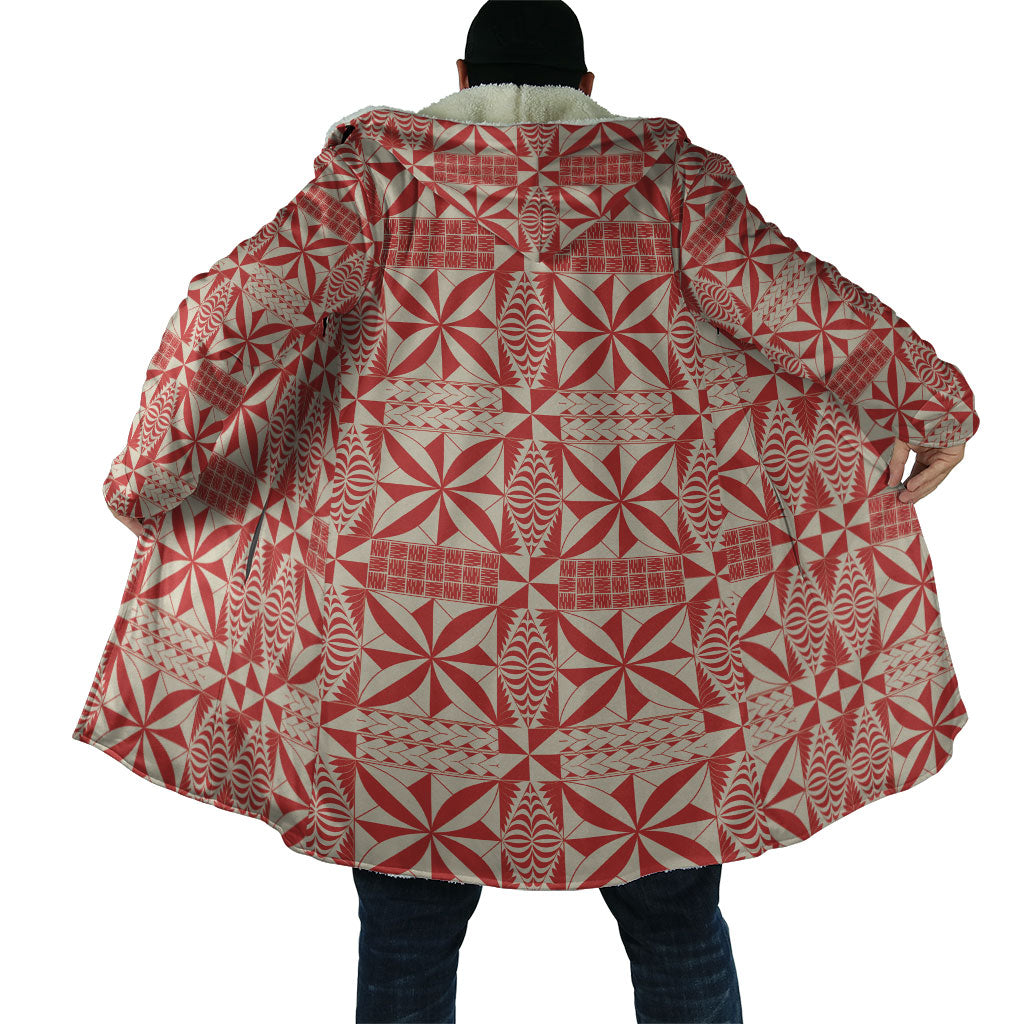 Red Ngatu Pattern Malo e Lelei Tonga Cloak LT14 - Polynesian Pride