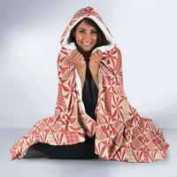Red Ngatu Pattern Malo e Lelei Tonga Hooded Blanket LT14 - Polynesian Pride