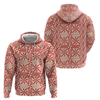 Red Ngatu Pattern Malo e Lelei Tonga Hoodie LT14 - Polynesian Pride