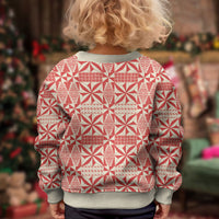 Red Ngatu Pattern Malo e Lelei Tonga Kid Ugly Christmas Sweater LT14 - Polynesian Pride