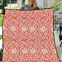 Red Ngatu Pattern Malo e Lelei Tonga Quilt LT14 Red - Polynesian Pride