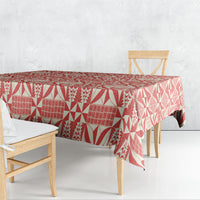 Red Ngatu Pattern Malo e Lelei Tonga Tablecloth LT14 - Polynesian Pride